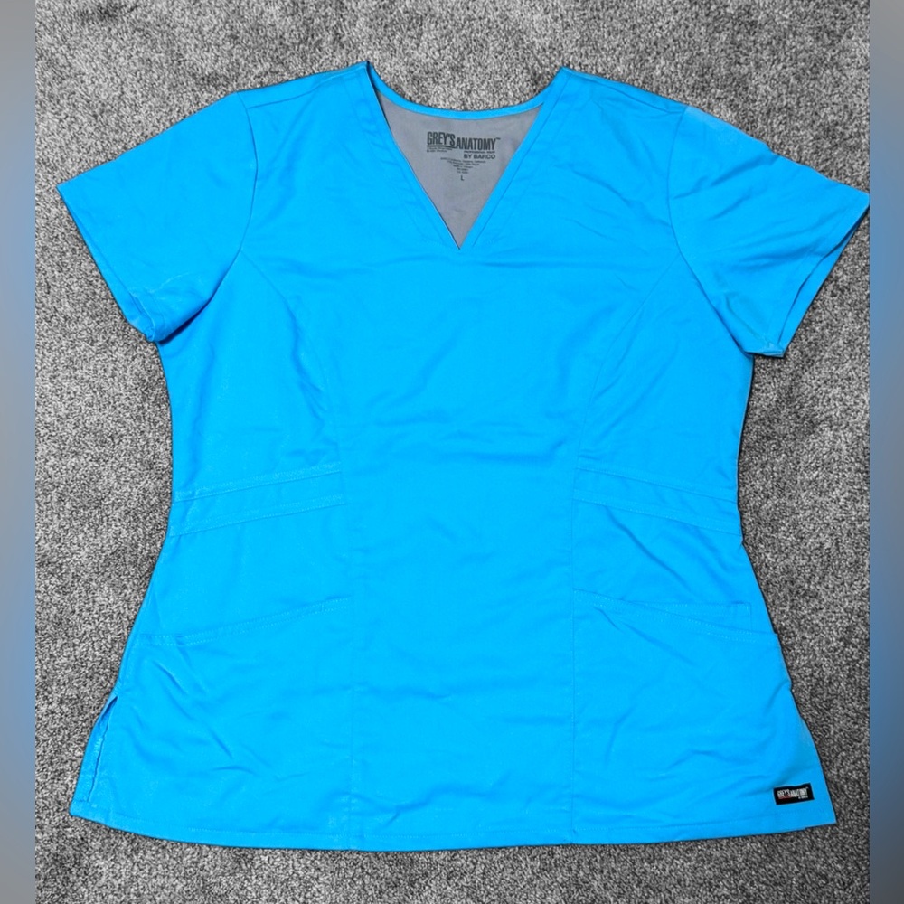 Grey's Anatomy Barco Active Short Sleeve Scrubs Uniform Shirt Size Large